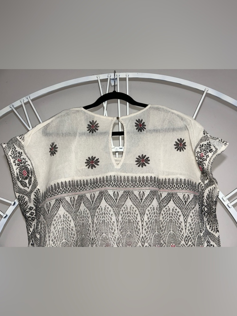Free People New Romantics Byzantine Dreams Embroidered Boho Top w/ Gemstones - Picture 12 of 13